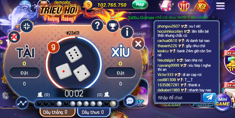 Giao Diện Game Tài Xỉu GO88 Có Những Gì ở khu vực trung tâm?